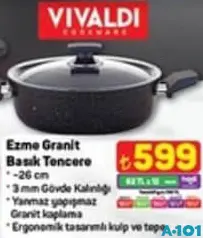 VİVALDİ EZME GRANİT BASIK TENCERE 26 CM VİVALDİ EZME GRANİT BASIK TENCERE 26 CM